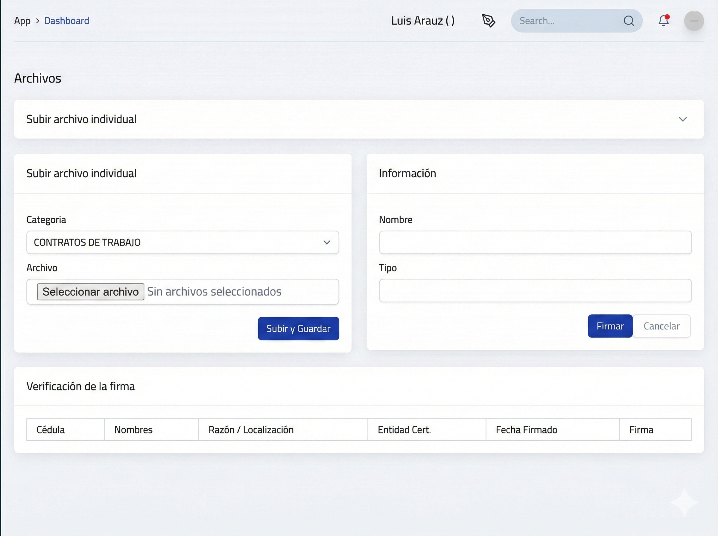 Subir documento a ZIGNO